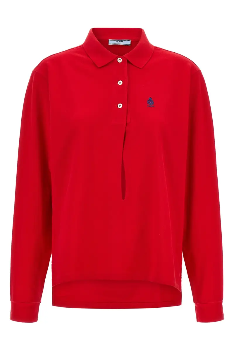 Polo Ricamo Logo Rosso