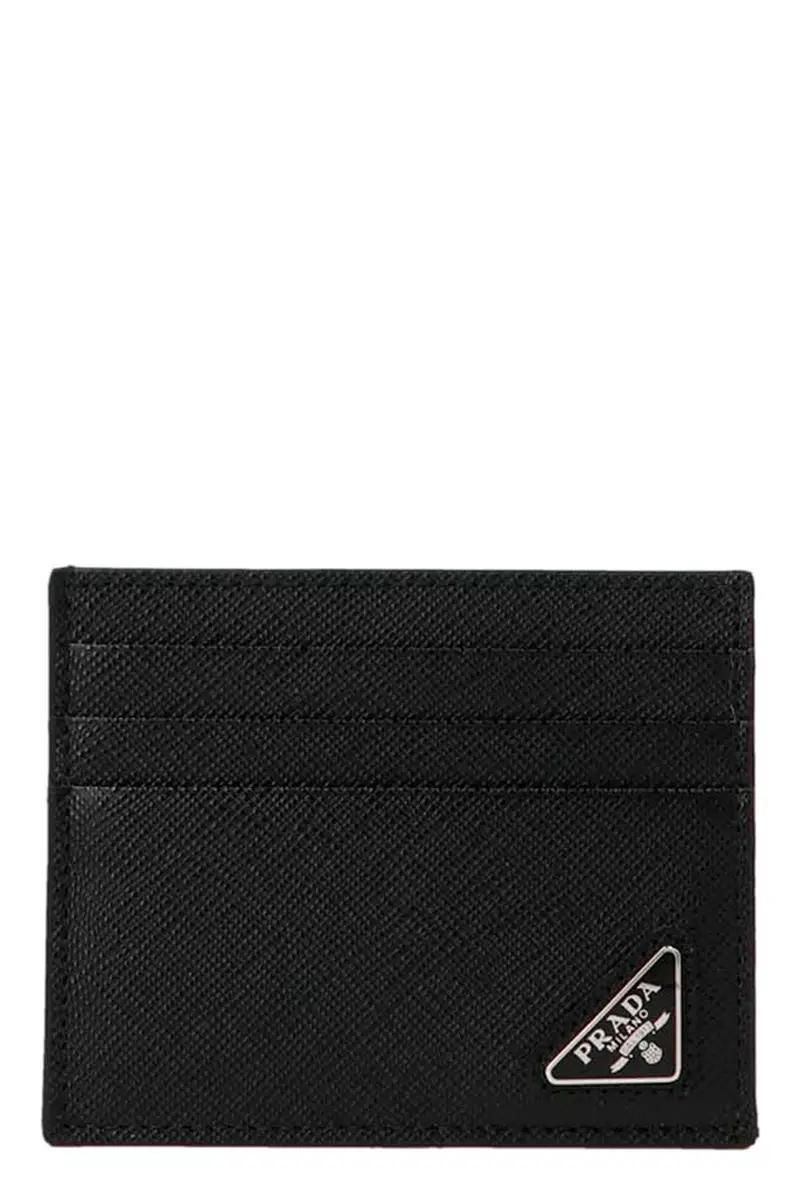 Portacarte Pelle Logo Nero