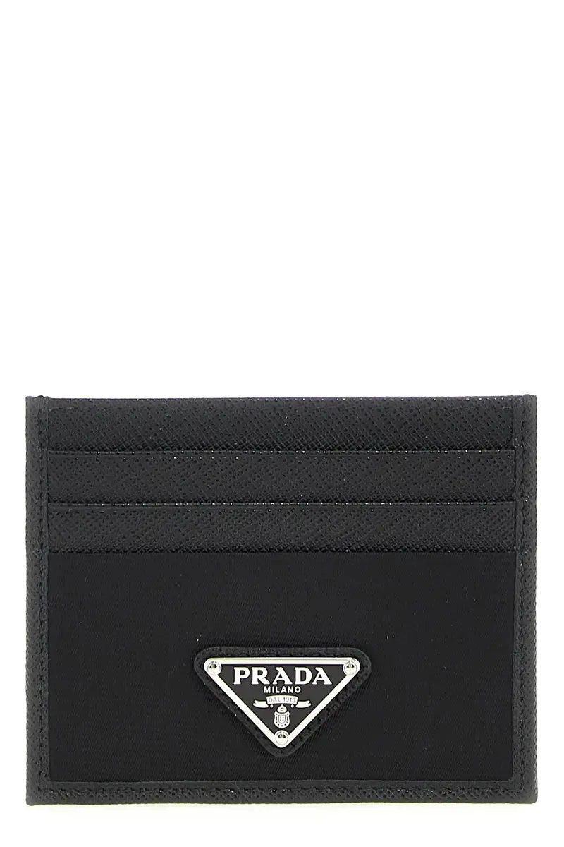 Portacarte Re-Nylon Saffiano Nero