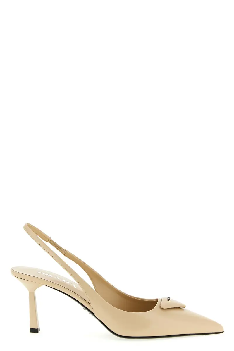 Slingback Logo Triangolo Marrone