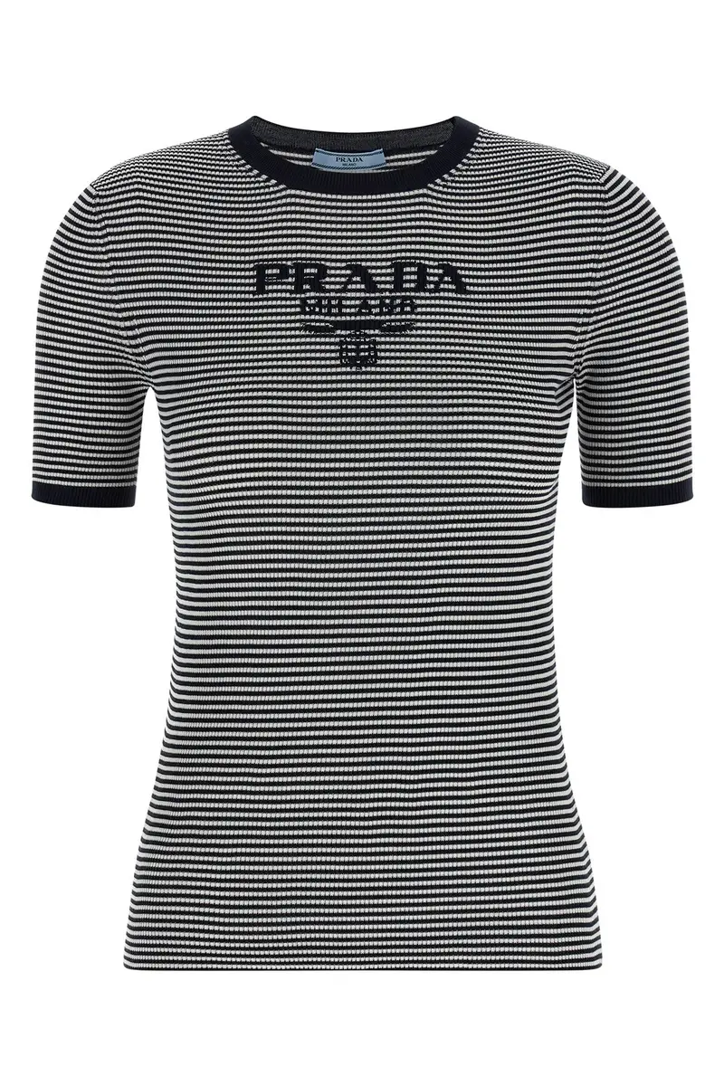 T-Shirt Seta Righe Blu