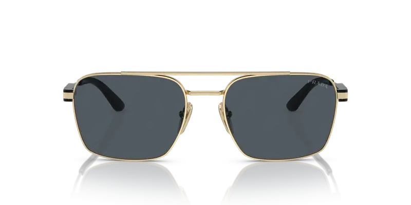 Prada Unisex PR 67ZS ZVN09T Occhiali da sole Metallo Oro Grigio Pillow Normale miniatura 2