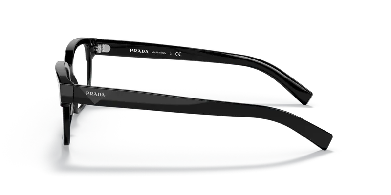 Prada Uomo PR 04YV 1AB1O1 Montature da vista Acetato Nero Trasparente Squadrata Normale miniatura 3