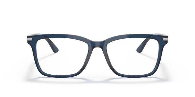 Prada Uomo PR 14WV 08Q1O1 Montature da vista Acetato Blu Trasparente Squadrata Normale miniatura 2