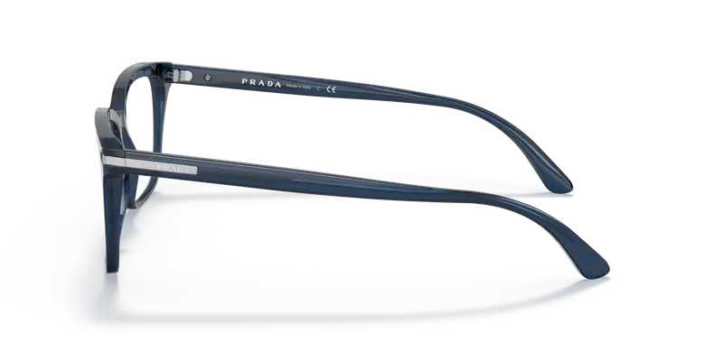 Prada Uomo PR 14WV 08Q1O1 Montature da vista Acetato Blu Trasparente Squadrata Normale miniatura 3