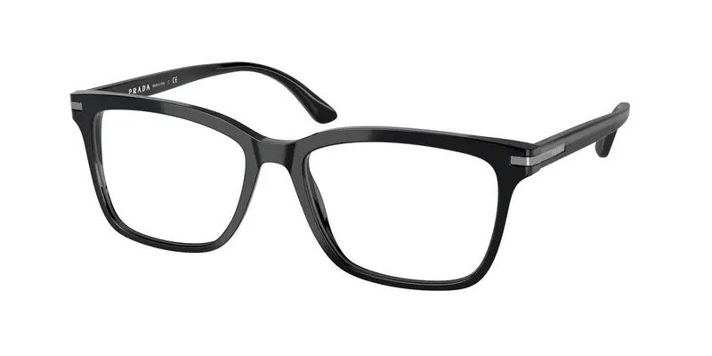 Prada Uomo PR 14WV  1AB1O1 Montature da vista Acetato Nero Trasparente Squadrata Normale