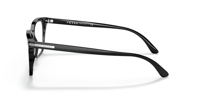 Prada Uomo PR 14WV 1AB1O1 Montature da vista Acetato Nero Trasparente Squadrata Normale miniatura 3