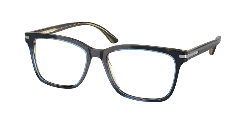 Prada Uomo PR 14WV  ZXH1O1 Montature da vista Acetato Blu Trasparente Squadrata Normale