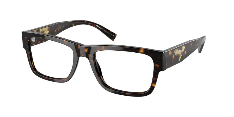 Prada Uomo PR 15YV  2AU1O1 Montature da vista Acetato Tartaruga Trasparente Squadrata Normale