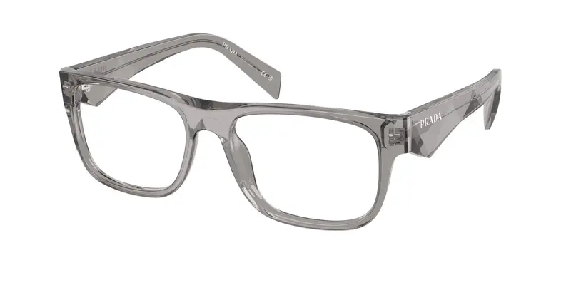 Prada Uomo PR 22ZV  16Z1O1 Montature da vista Acetato Grigio Trasparente Pillow Normale