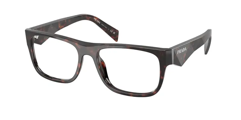 Prada Uomo PR 22ZV  17N1O1 Montature da vista Acetato Tartaruga Trasparente Pillow Normale