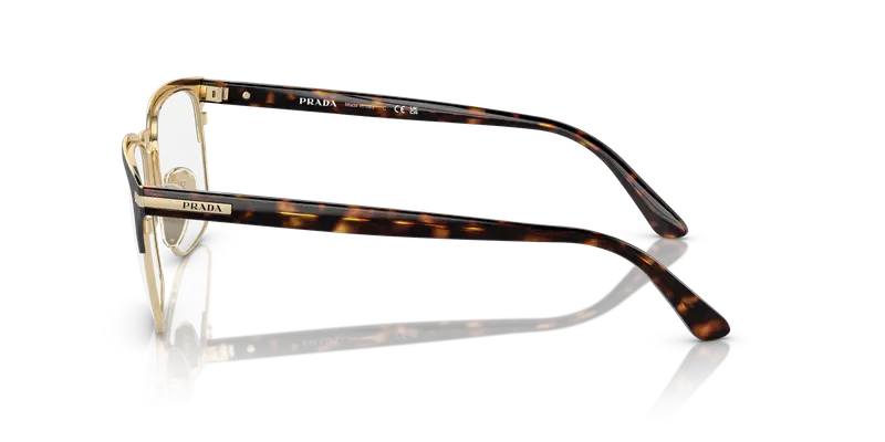 Prada Uomo PR 58ZV 01U1O1 Montature da vista Acciaio Marrone Trasparente Squadrata Normale miniatura 3