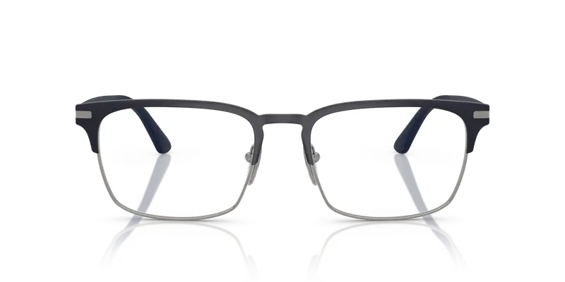 Prada Uomo PR 58ZV 02N1O1 Montature da vista Acciaio Blu Trasparente Squadrata Normale miniatura 2