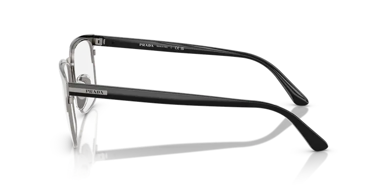 Prada Uomo PR 58ZV 5AV1O1 Montature da vista Acciaio Grigio Trasparente Squadrata Normale miniatura 3