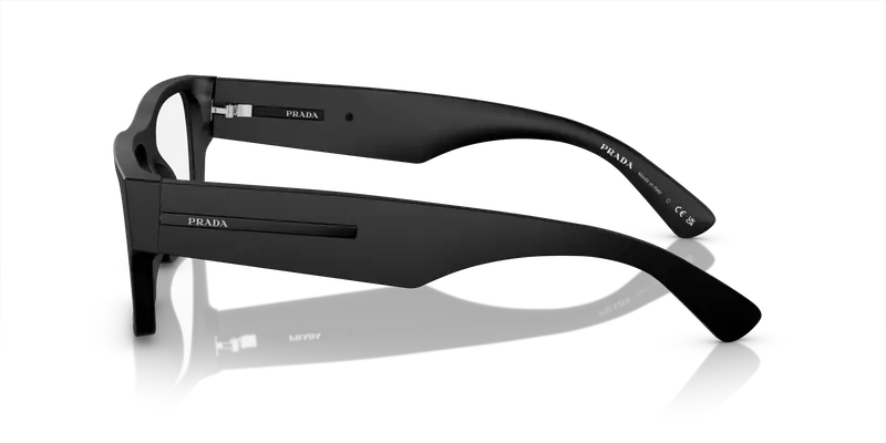 Prada Uomo PR A08V 12P1O1 Montature da vista Acetato Nero Trasparente Squadrata Normale miniatura 3