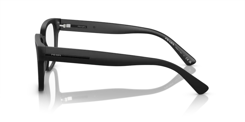 Prada Uomo PR A09V 12P1O1 Montature da vista Acetato Nero Trasparente Pillow Normale miniatura 3