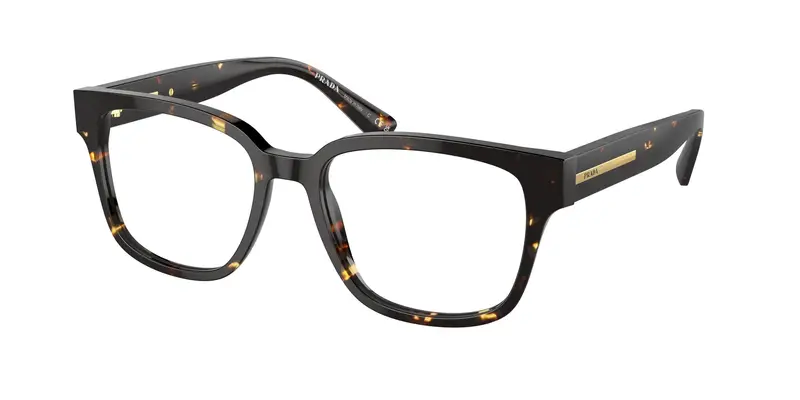 Prada Uomo PR A09V  16O1O1 Montature da vista Acetato Marrone Trasparente Pillow Normale