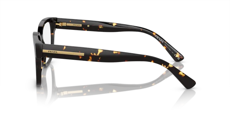 Prada Uomo PR A09V 16O1O1 Montature da vista Acetato Marrone Trasparente Pillow Normale miniatura 3