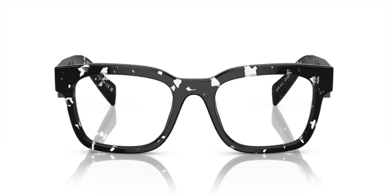 Prada Uomo PR A10V 15O1O1 Montature da vista Acetato Marrone Trasparente Pillow Normale miniatura 2