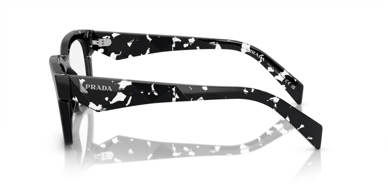 Prada Uomo PR A10V 15O1O1 Montature da vista Acetato Marrone Trasparente Pillow Normale miniatura 3