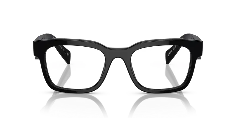 Prada Uomo PR A10V 16K1O1 Montature da vista Acetato Nero Trasparente Pillow Normale miniatura 2