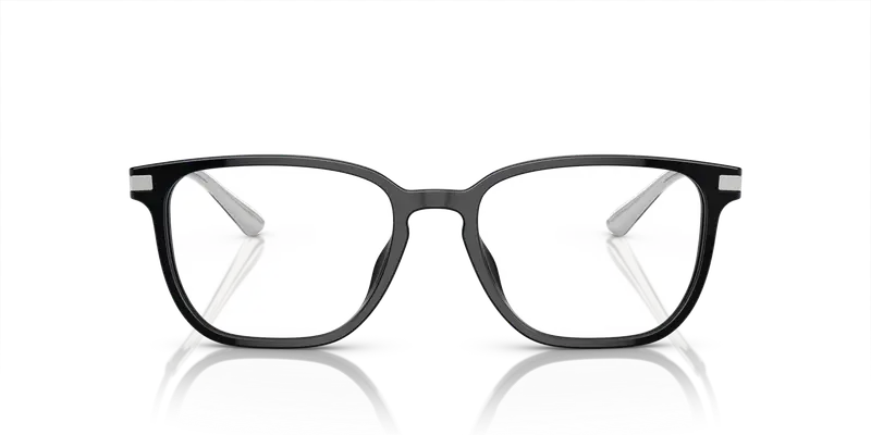 Prada Uomo PR A12VD 1AB1O1 Montature da vista Acetato Nero Trasparente Pillow Normale miniatura 2