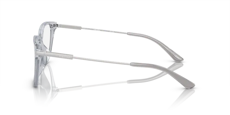 Prada Uomo PR A12VD U431O1 Montature da vista Acetato Grigio Trasparente Pillow Normale miniatura 3