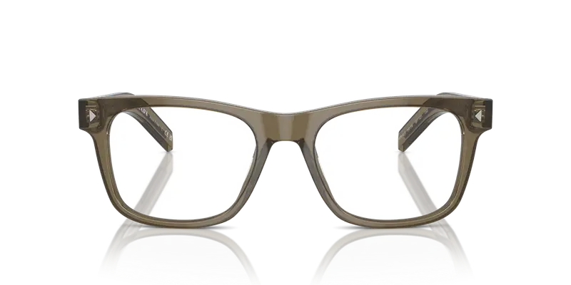 Prada Uomo PR A13V 18T1O1 Montature da vista Acetato Marrone Trasparente Pillow Normale miniatura 2