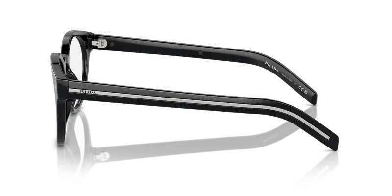 Prada Uomo PR A14V 16K1O1 Montature da vista Acetato Nero Trasparente Pantos Normale miniatura 3