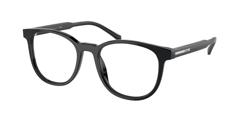 Prada Uomo PR A15V  16K1O1 Montature da vista Acetato Nero Trasparente Pantos Normale