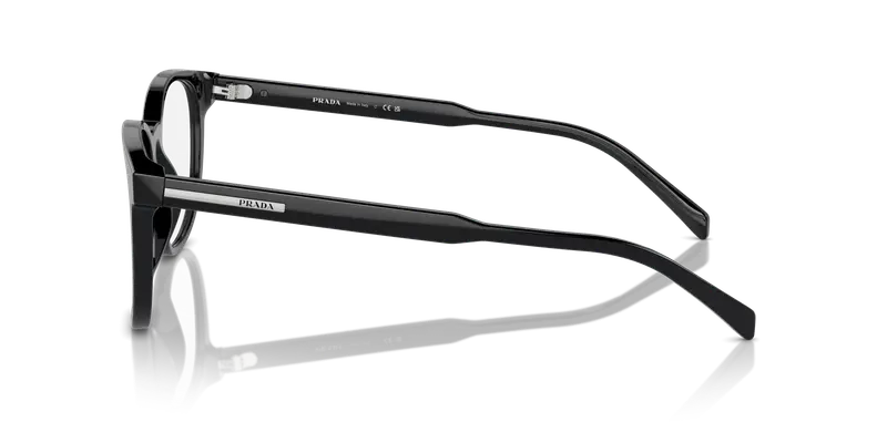 Prada Uomo PR A15V 16K1O1 Montature da vista Acetato Nero Trasparente Pantos Normale miniatura 3