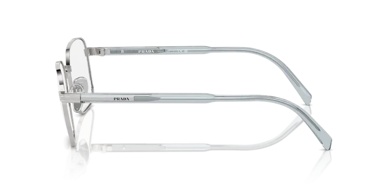 Prada Uomo PR A55V 16T1O1 Montature da vista Metallo Argento Trasparente Squadrata Normale miniatura 3