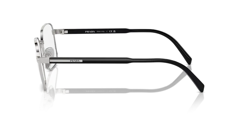 Prada Uomo PR A55V 1BC1O1 Montature da vista Metallo Argento Trasparente Squadrata Normale miniatura 3