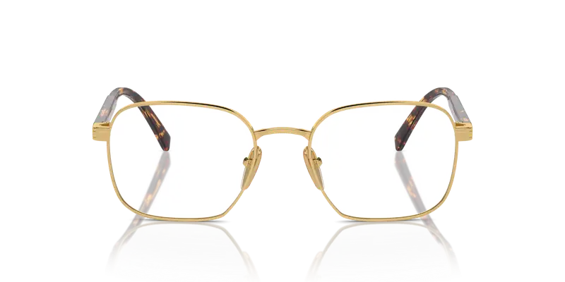 Prada Uomo PR A55V 5AK1O1 Montature da vista Metallo Oro Trasparente Squadrata Normale miniatura 2