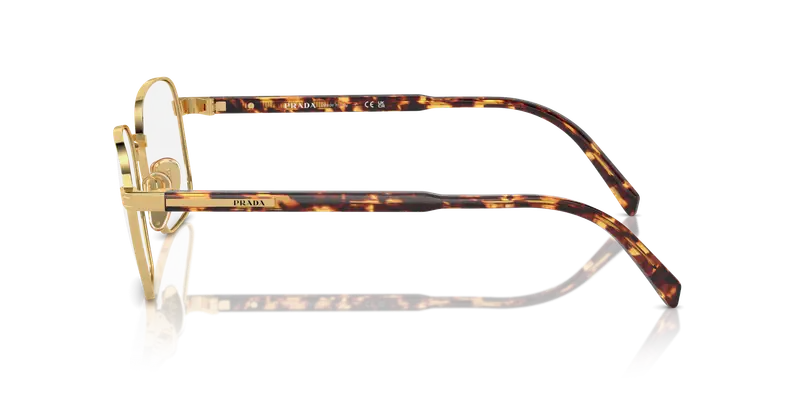 Prada Uomo PR A55V 5AK1O1 Montature da vista Metallo Oro Trasparente Squadrata Normale miniatura 3