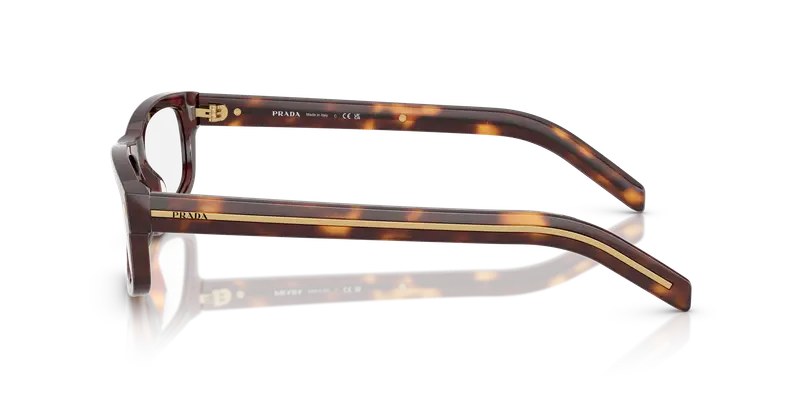 Prada Uomo PR B02V 15W1O1 Montature da vista Acetato Tartaruga Trasparente Squadrata Normale miniatura 3