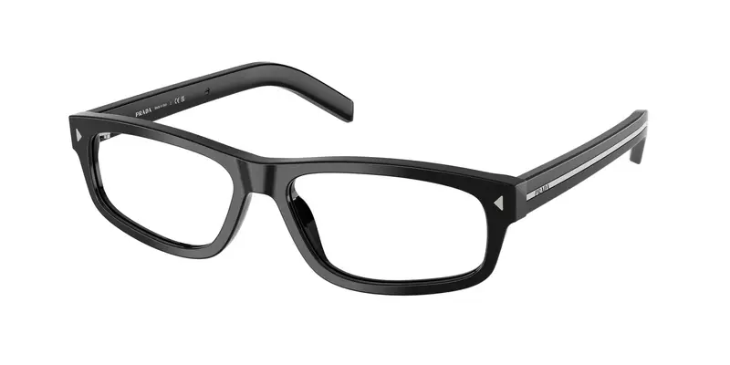Prada Uomo PR B02V  16K1O1 Montature da vista Acetato Nero Trasparente Squadrata Normale