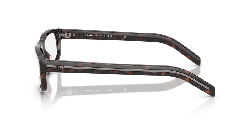 Prada Uomo PR B02V 17N1O1 Montature da vista Acetato Tartaruga Trasparente Squadrata Normale miniatura 3