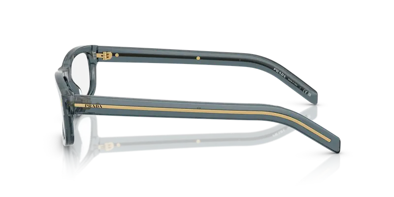 Prada Uomo PR B02V 17T1O1 Montature da vista Acetato Oro Trasparente Squadrata Normale miniatura 3