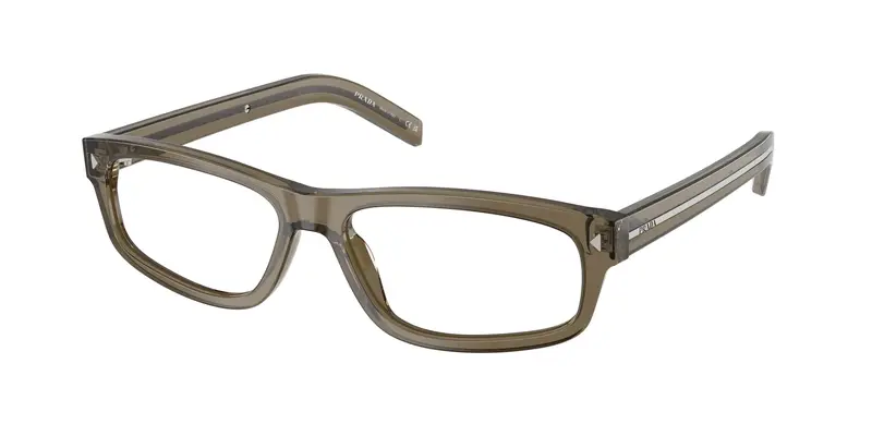 Prada Uomo PR B02V  18T1O1 Montature da vista Acetato Marrone Trasparente Squadrata Normale