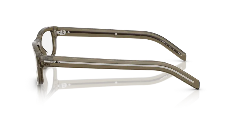 Prada Uomo PR B02V 18T1O1 Montature da vista Acetato Marrone Trasparente Squadrata Normale miniatura 3