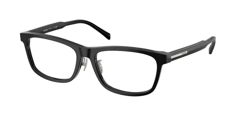 Prada Uomo PR B08VD  16K1O1 Montature da vista Acetato Nero Trasparente Squadrata Normale
