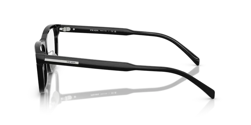 Prada Uomo PR B08VD 16K1O1 Montature da vista Acetato Nero Trasparente Squadrata Normale miniatura 3
