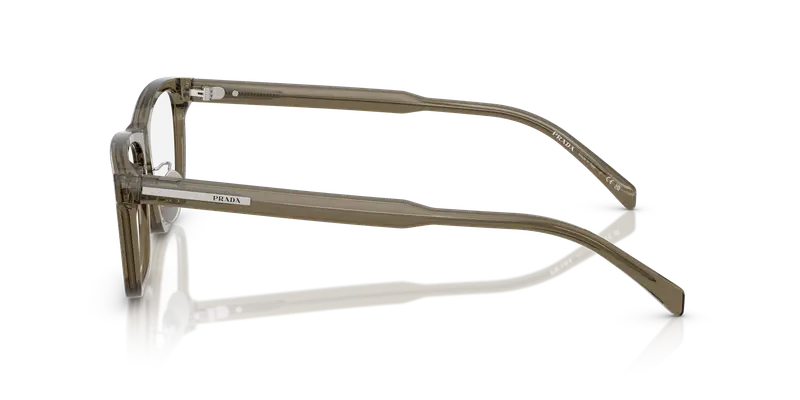 Prada Uomo PR B08VD 18T1O1 Montature da vista Acetato Marrone Trasparente Squadrata Normale miniatura 3