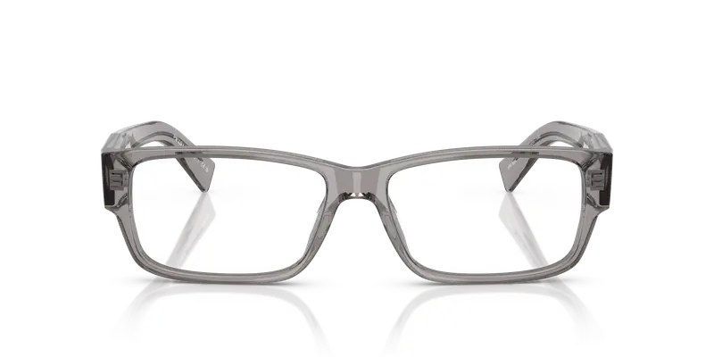 Prada Uomo PR B09V 16Z1O1 Montature da vista Acetato Grigio Trasparente Squadrata Normale miniatura 2