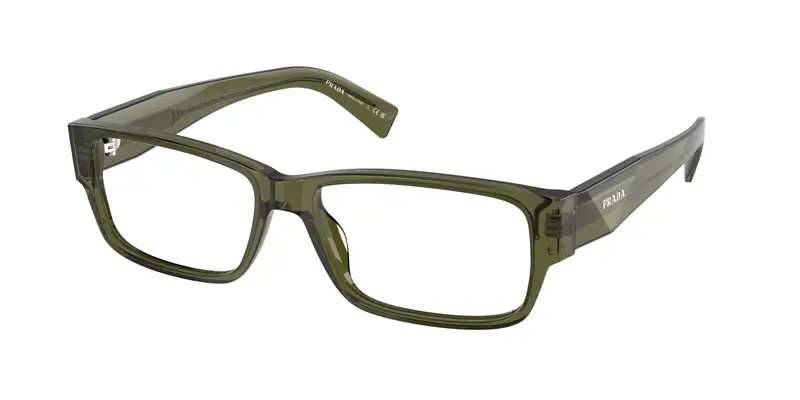 Prada Uomo PR B09V  25A1O1 Montature da vista Acetato Verde Trasparente Squadrata Normale