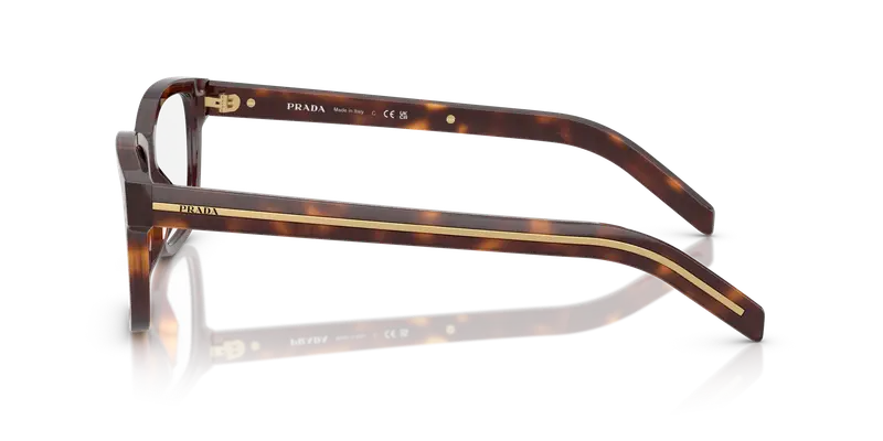 Prada Uomo PR B10V 15W1O1 Montature da vista Acetato Tartaruga Trasparente Squadrata Normale miniatura 3