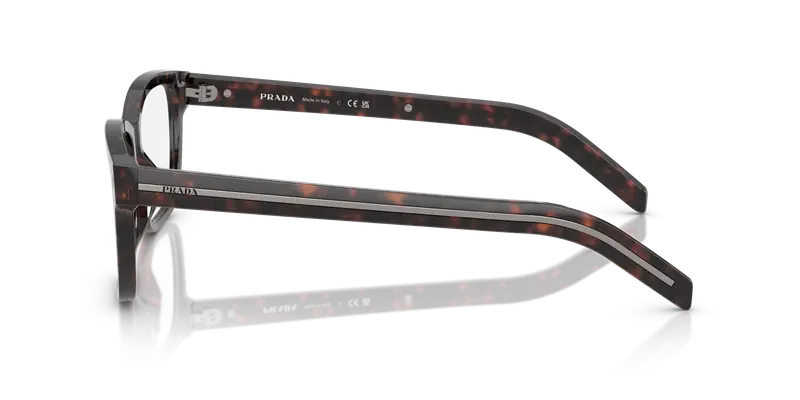 Prada Uomo PR B10V 17N1O1 Montature da vista Acetato Tartaruga Trasparente Squadrata Normale miniatura 3