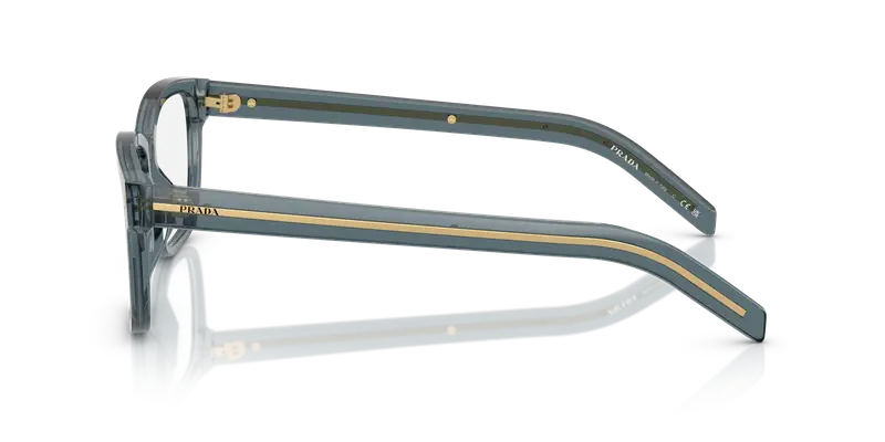 Prada Uomo PR B10V 17T1O1 Montature da vista Acetato Blu Trasparente Squadrata Normale miniatura 3