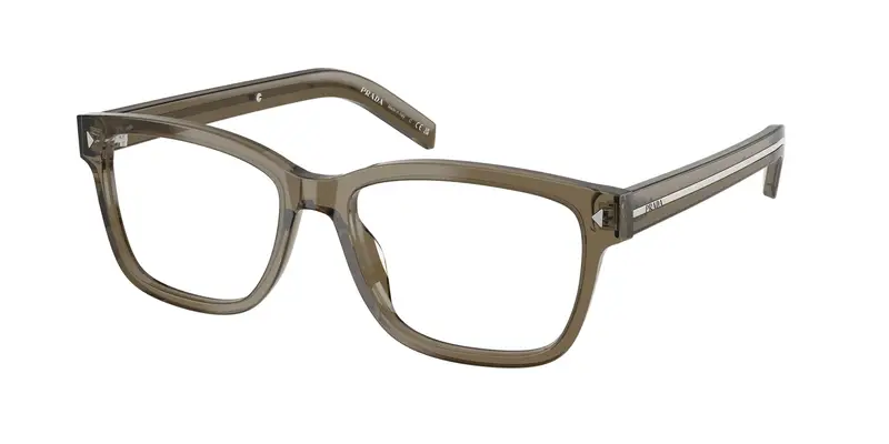 Prada Uomo PR B10V  18T1O1 Montature da vista Acetato Marrone Trasparente Squadrata Normale